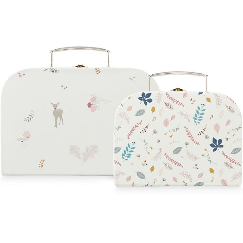 Lot de 2 valisettes de rangement Faon Pressed Leaves rose Cam Cam Copenhagen