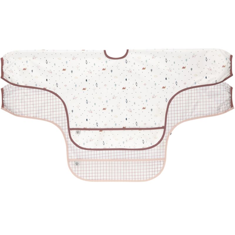 Lot de 2 bavoirs manches longues avec poche rose Garden Explorer Lässig