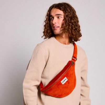 Sac banane Sasha L Velours Brique Hindbag
