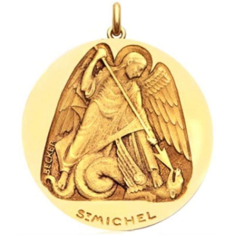 Médaille Saint Michel (or jaune 750°) Becker