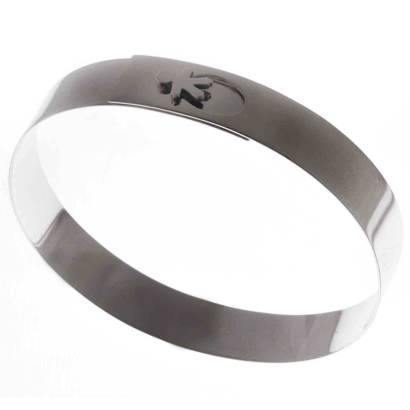 Bracelet ruban motif au choix (Or blanc) Loupidou