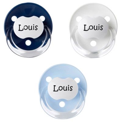Lot de 3 sucettes personnalisables garçon rondes Baby-nova en silicone (3-36 mois) Baby Tute