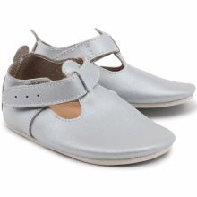 Chaussons en cuir Soft soles silver t-bar (9-15 mois)  par Bobux