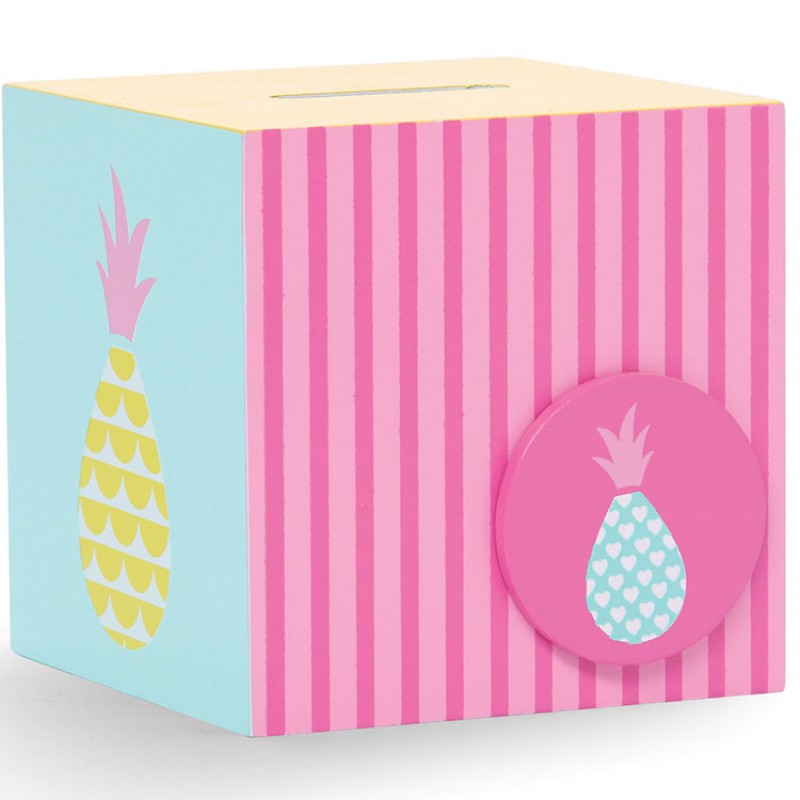 Tirelire en bois Pineapple Bunting Penny Scallan