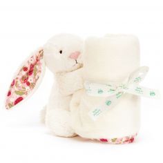 Doudou plat Lapin en fleurs Cream
