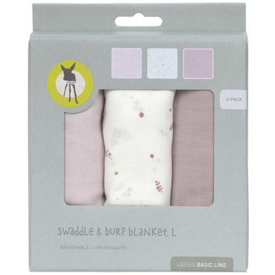 Lot de 3 langes mousseline Fruits rouges (80x80 cm)