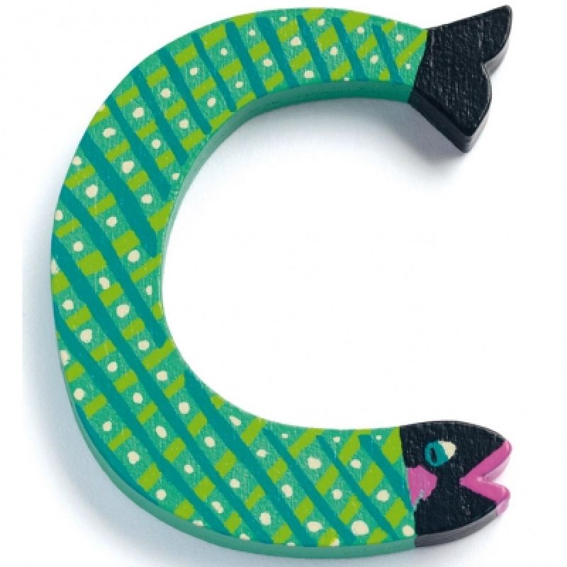 Lettre C en bois Poisson Achille Djeco
