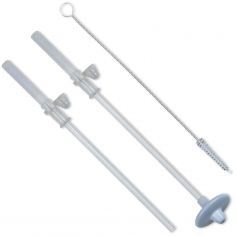 Lot de 2 pailles en silicone, 1 leste et 1 brosse (pour grande tasse) - TUM TUM