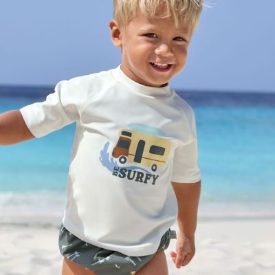 T-shirt anti-UV Camper écru (13-18 mois)