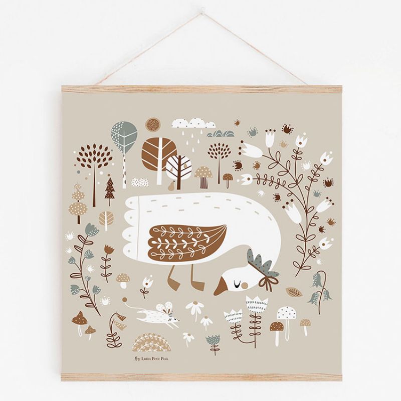 Affiche Magic garden avec support (29,7 x 29,7 cm) Lutin Petit Pois