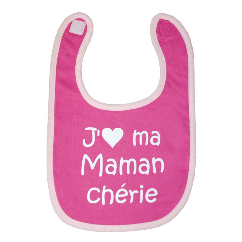 Bavoir J'aime ma maman chérie fuchsia BB & Co