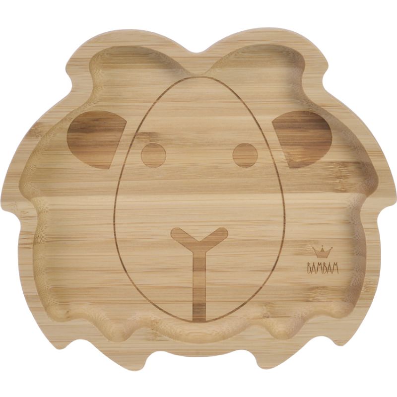 Assiette ventouse en bambou Lion BAMBAM