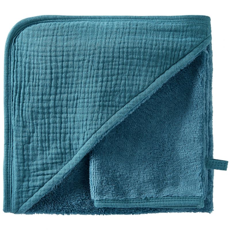 Cape de bain + gant en bambou vert paon blush Mix & Match (70 x 70 cm) BB & Co