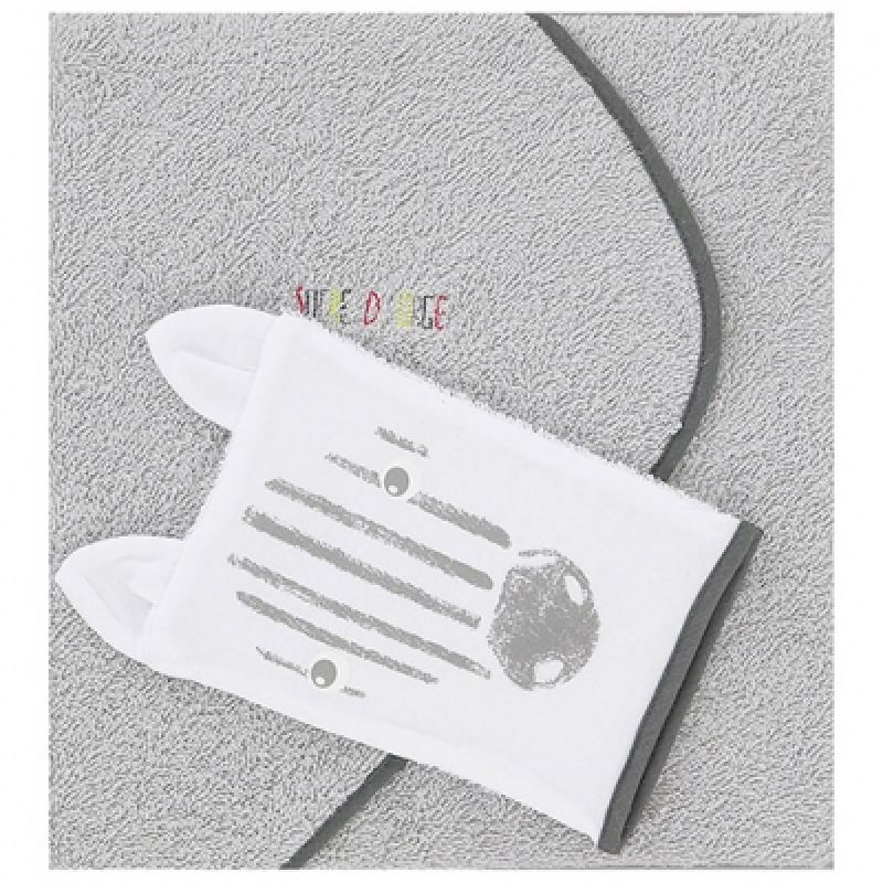 Sortie de bain avec gant blanc Graphic jungle (78 x 80 cm) Sucre d'orge