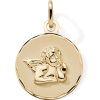 Médaille ronde Ange 15 mm (or jaune 375°) - Baby bijoux