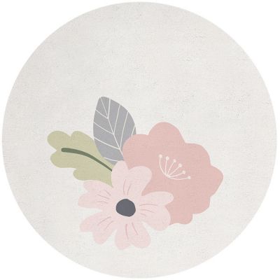 Tapis coton rond avec fleurs (150 cm) Lilipinso