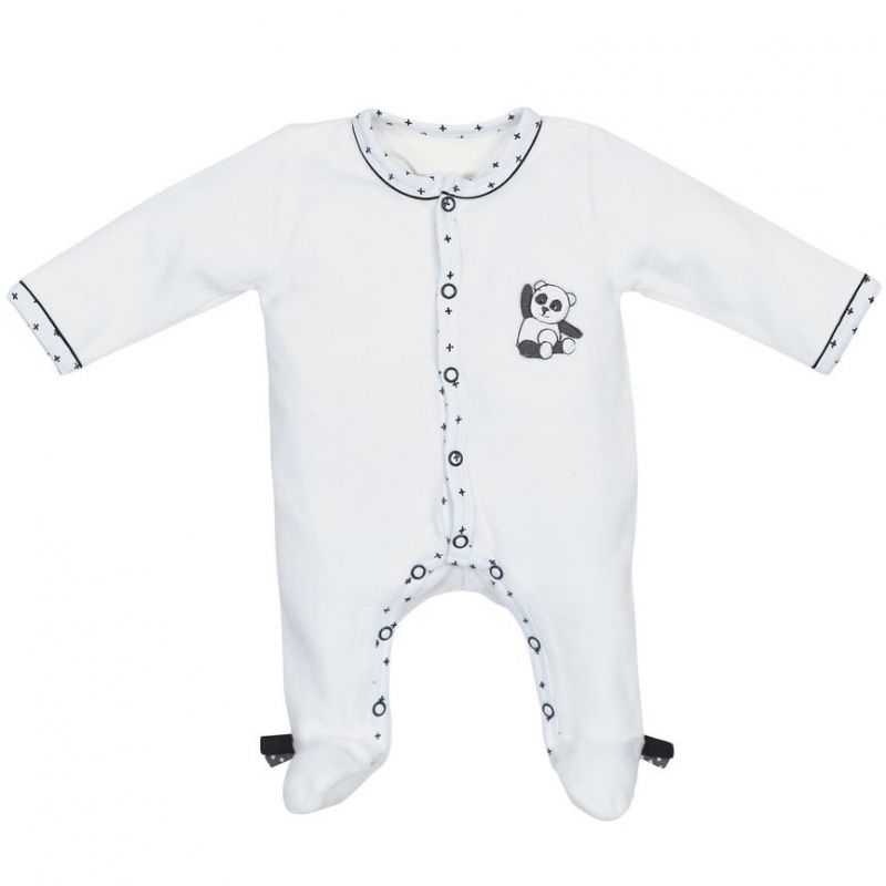 Pyjama chaud velours en Y panda Chao Chao (1 mois) Sauthon