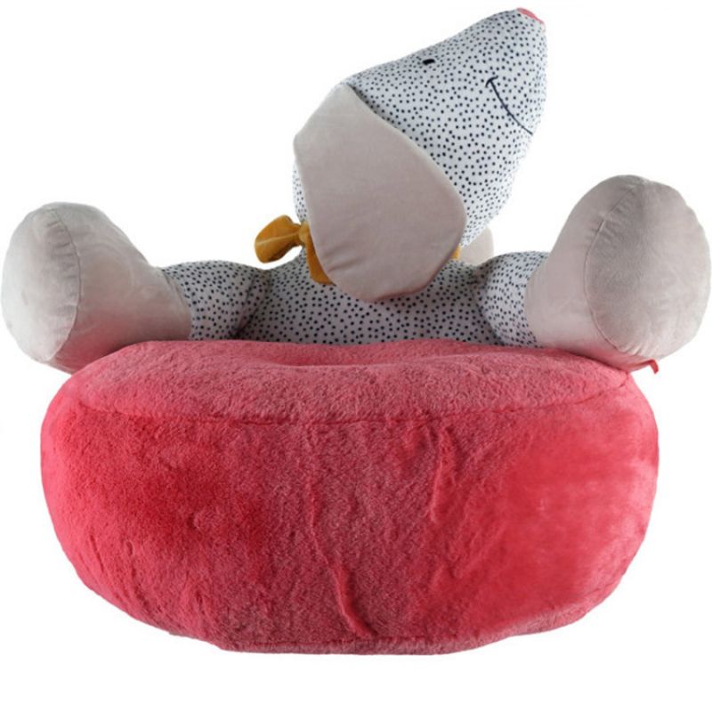 Pouf Amy en veloudoux Amy & Zoé chien rose Noukie's