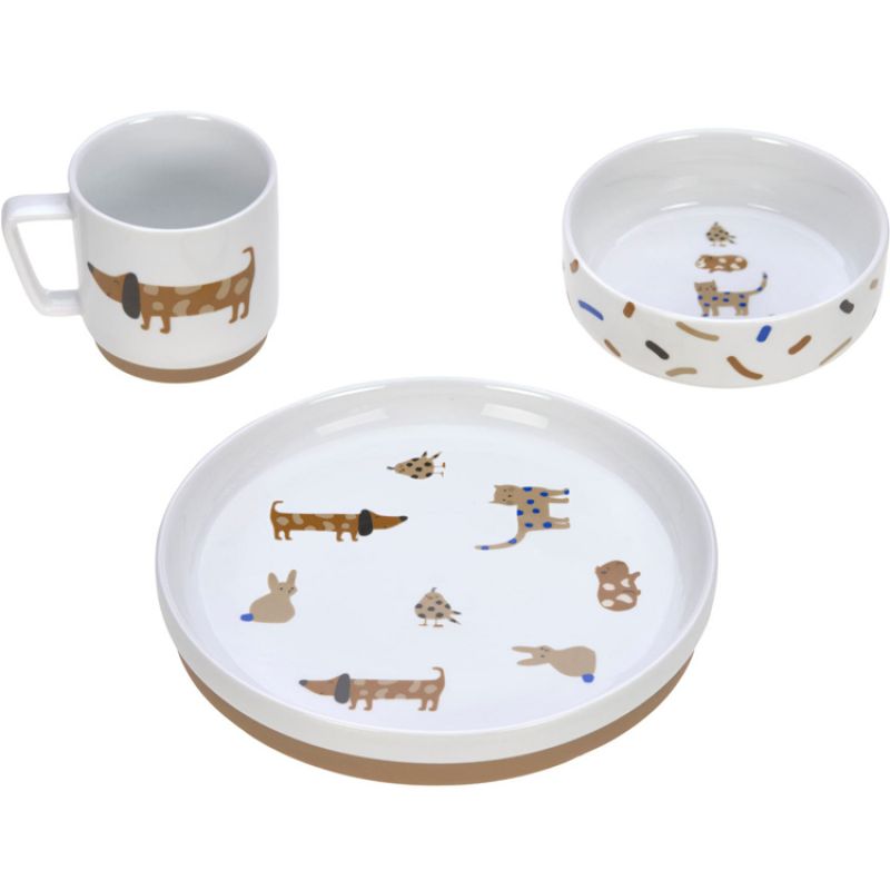 Coffret repas en porcelaine Little Mateys (3 pièces) Lässig