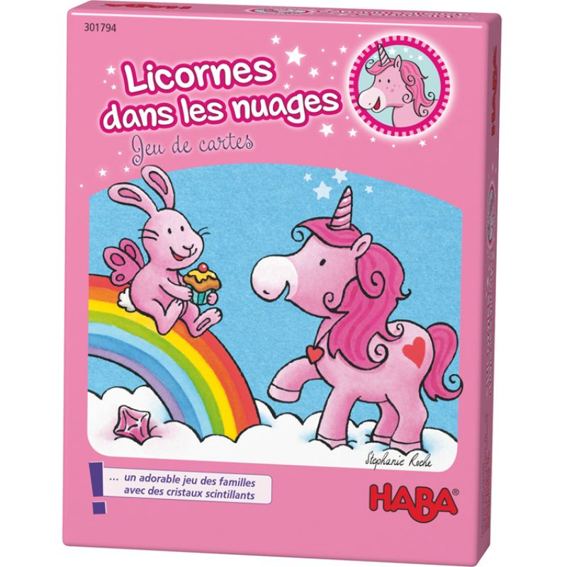 Jeu des 8 familles Licornes dans les nuages Haba