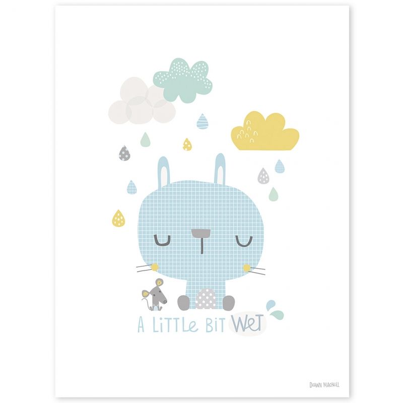 Affiche lapin Smile, it's raining by Dawn Machell (30 x 40 cm) Lilipinso