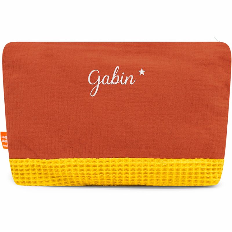 Pochette trousseau Nomade Brique (personnalisable) L'oiseau bateau