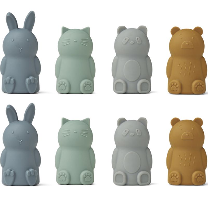 Lot de 8 marionnettes à doigt en silicone Jim Blue multi mix Liewood