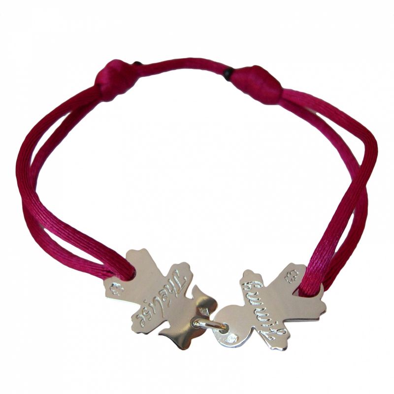 Bracelet cordon 2 enfants 17 mm (argent 925°) Loupidou