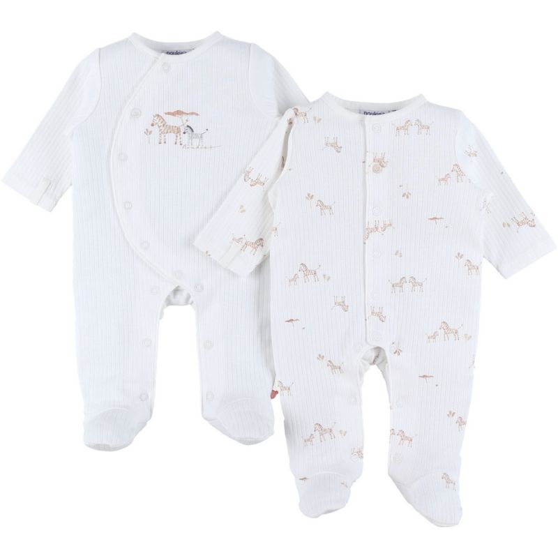 Lot de 2 pyjamas Jersey Zèbre (3 mois) Noukie's Produit 1