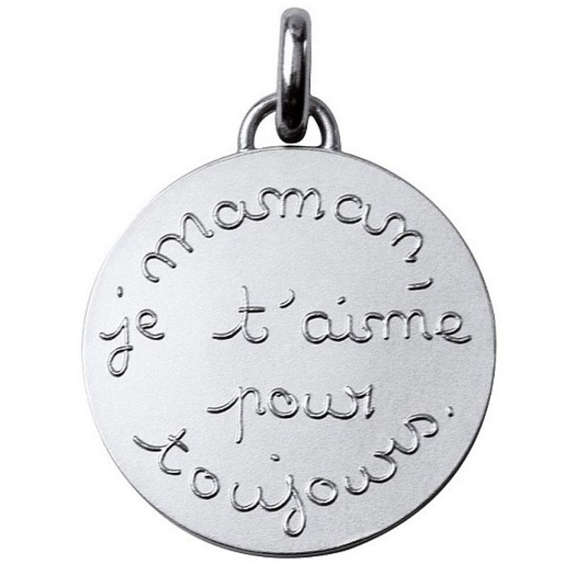 Médaille Maman je t'aime pour toujours 23 mm (argent 950°) Monnaie de Paris