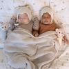 Couverture bébé en mousseline Rayures marron  par Cam Cam Copenhagen