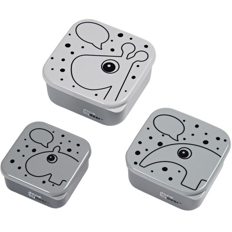Lot de 3 boîtes à goûter Contour gris Done by Deer