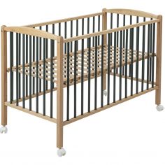 Lit Arthur avec roulettes Hybride kaki (60 x 120 cm)