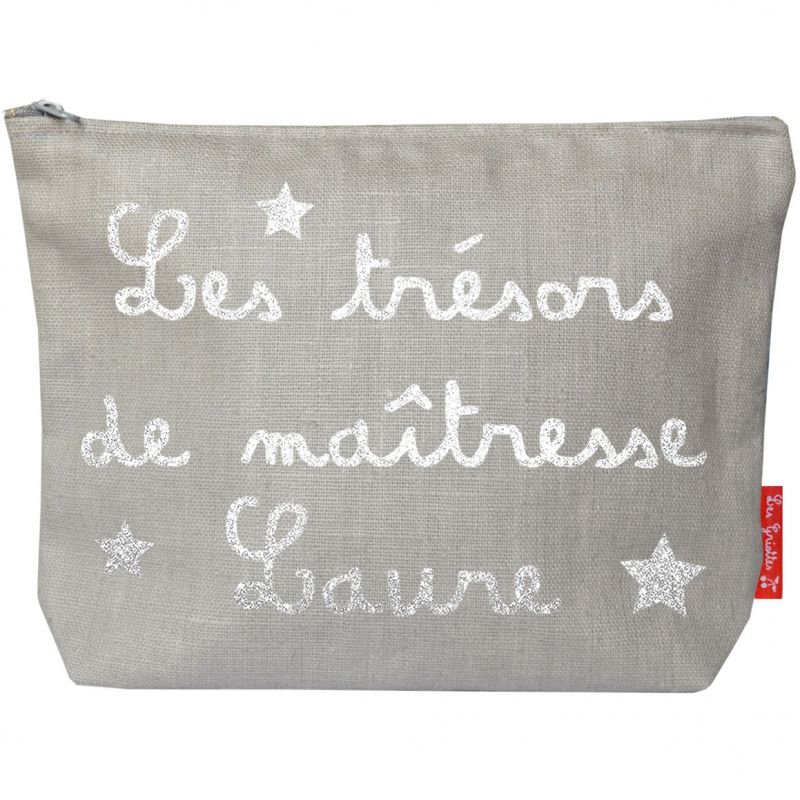 Pochette Maîtresse gris clair (personnalisable) Les Griottes