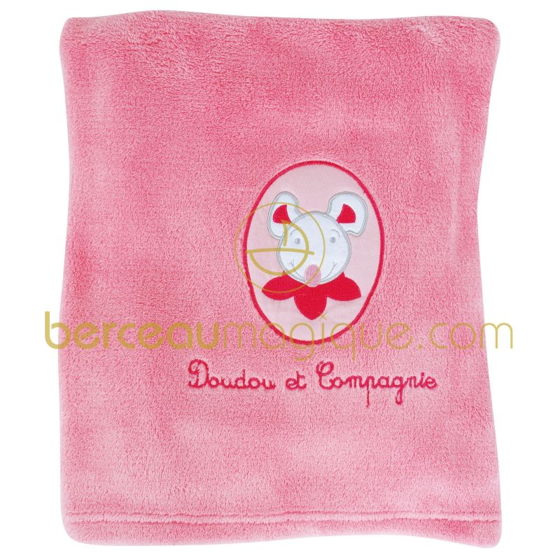 Couverture bébé Jolie souris (90 x 90 cm) Doudou et Compagnie