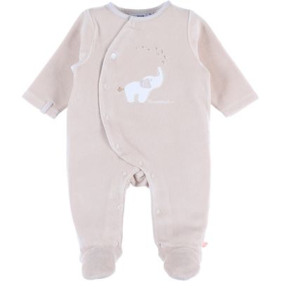 Pyjama velours beige Bali, Moka & Snow (1 mois)  par Noukie's