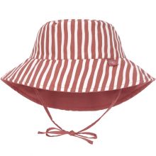 Chapeau anti-UV réversible rayé rouge (9-12 mois)  par Lässig 