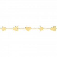 Bracelet enfant ourson étoiles coeur (or jaune 375°)  par LuluCastagnette