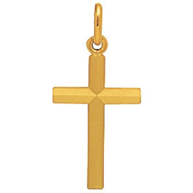 Croix 16 x 11 mm polie diamantée (or jaune 750°) Maison Augis