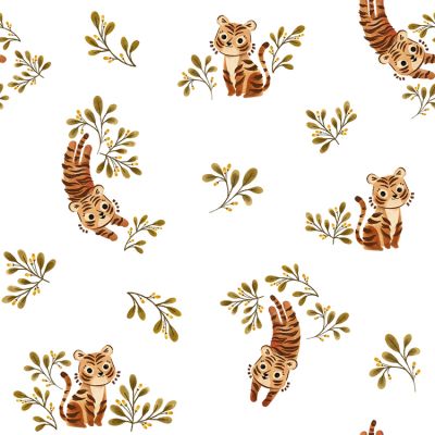 Papier peint Cute Tiger (50 cm x 10 m)