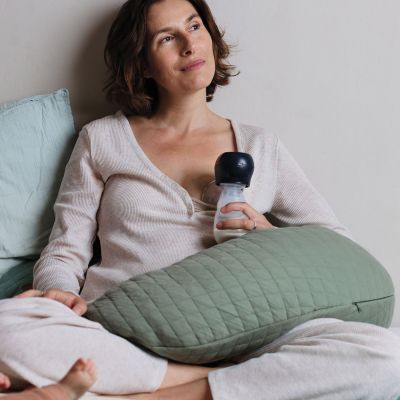 Coussin de grossesse Big Flopsy Fleur de coton vert sauge