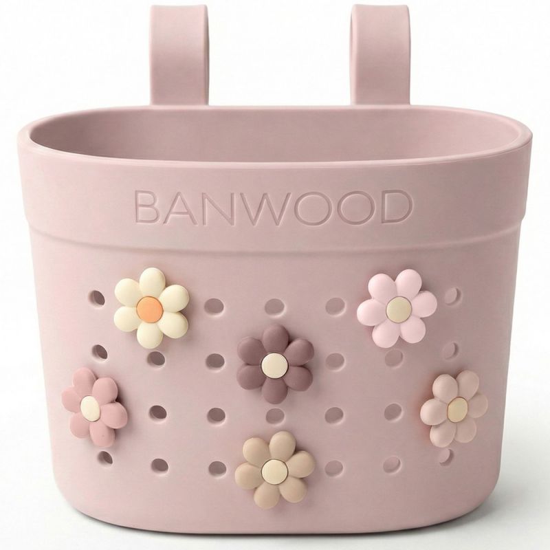 Panier de vélo à personnaliser Pin and Ride Rose poudré Banwood Produit 4