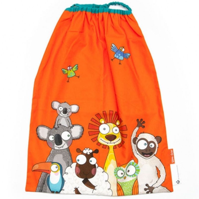 Bavoir élastiqué animaux orange Série-Golo