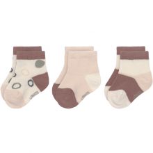 Lot de 3 paires de chaussettes bébé en coton bio Cozy Leg Rose (Pointure : 19-22)  par Lässig 