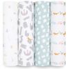 Lot de 4 maxi langes en coton Alphabet animals (112 x 112 cm)  par aden + anais