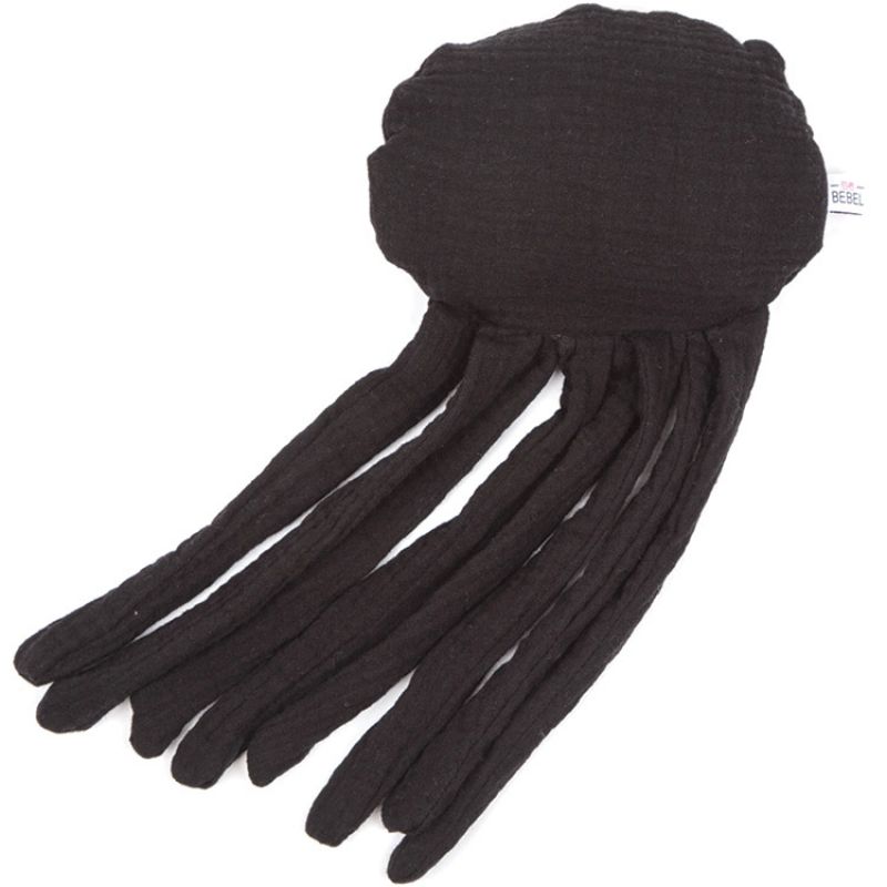 Doudou bouillotte pieuvre noir réglisse BEBEL