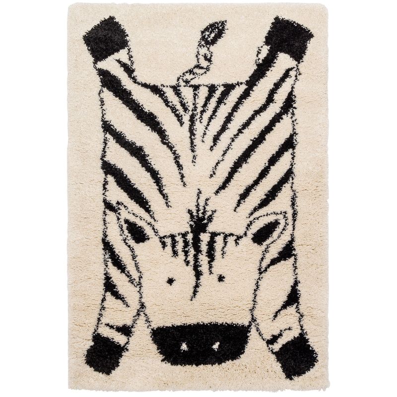Tapis rectangulaire shaggy Zèbre (80 x 150 cm) AFKliving