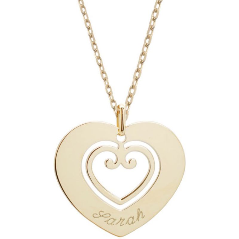 Collier Coeur sacré (plaqué or jaune) Petits trésors