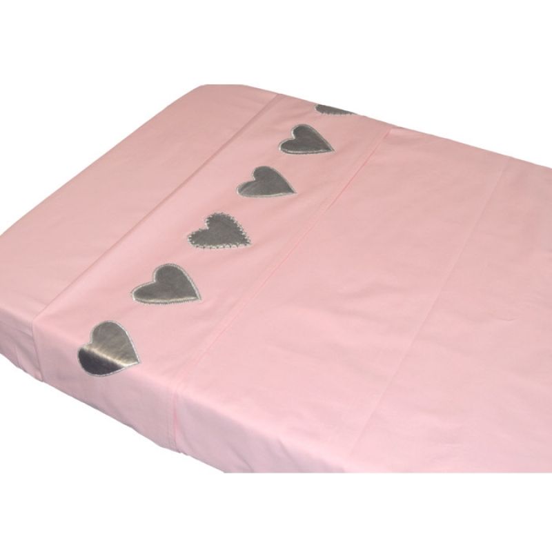 Drap de lit Coeur rose (100 x 80 cm) Taftan