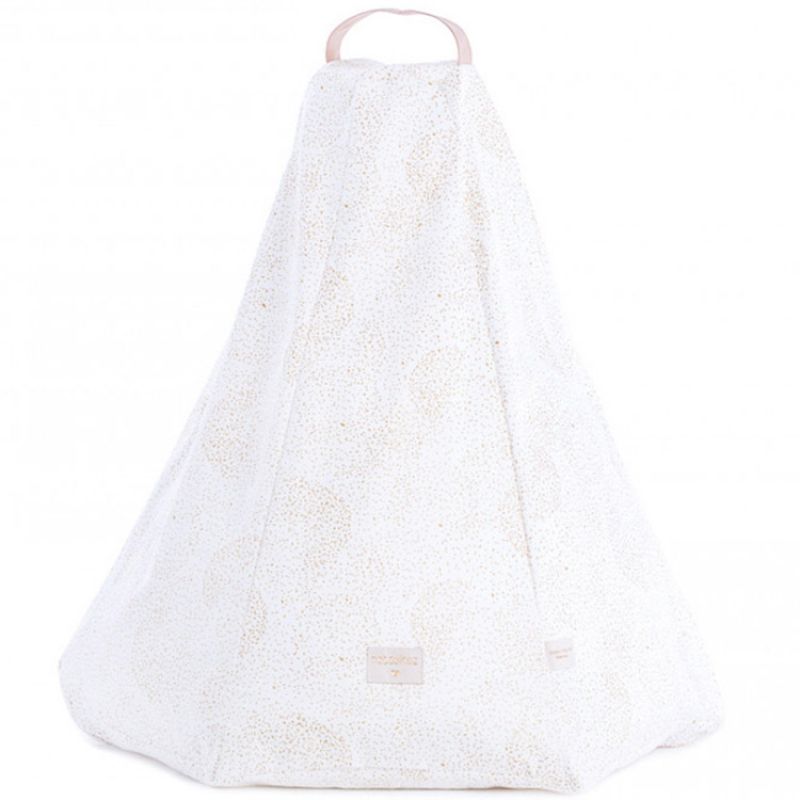 Pouf Marrakech Gold bubble White (54 x 62 cm) Nobodinoz